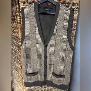 Lands End- Mens Vest with Buttons, Size:XL‎ (46-48), Brown/Tan, Pre-Owned